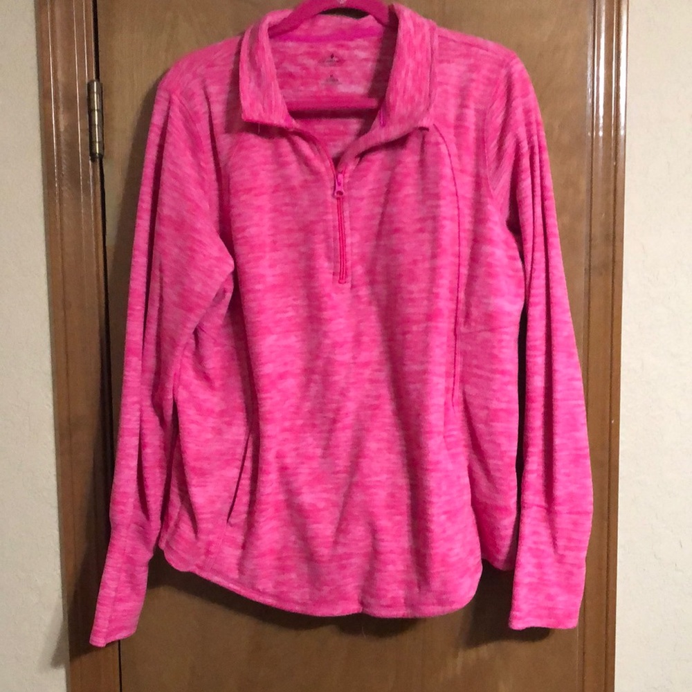 Pink Long Sleeve Half Zip Up